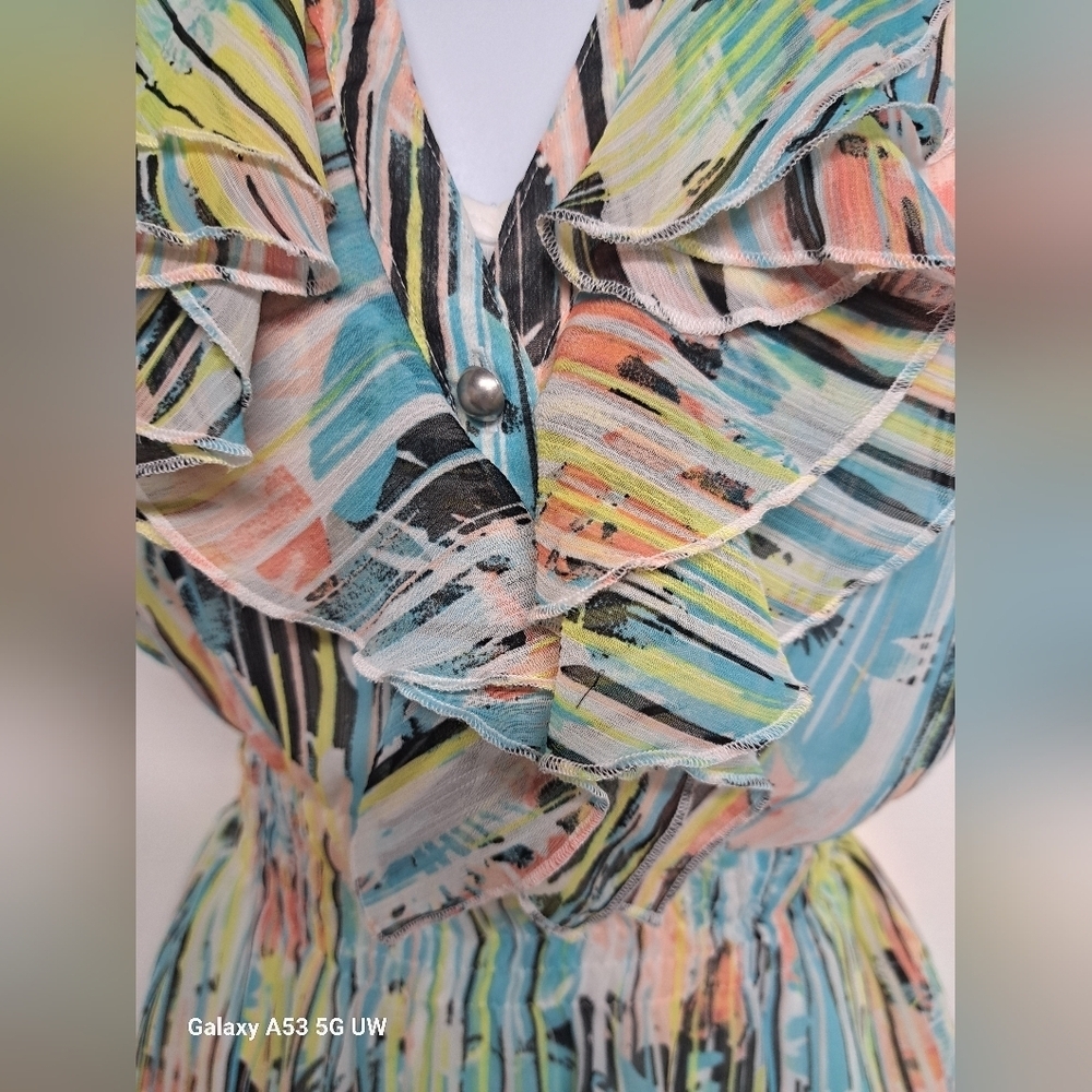Candie's Multi-Color Ruffled Sleeveless Blouse - Picture 2 of 7